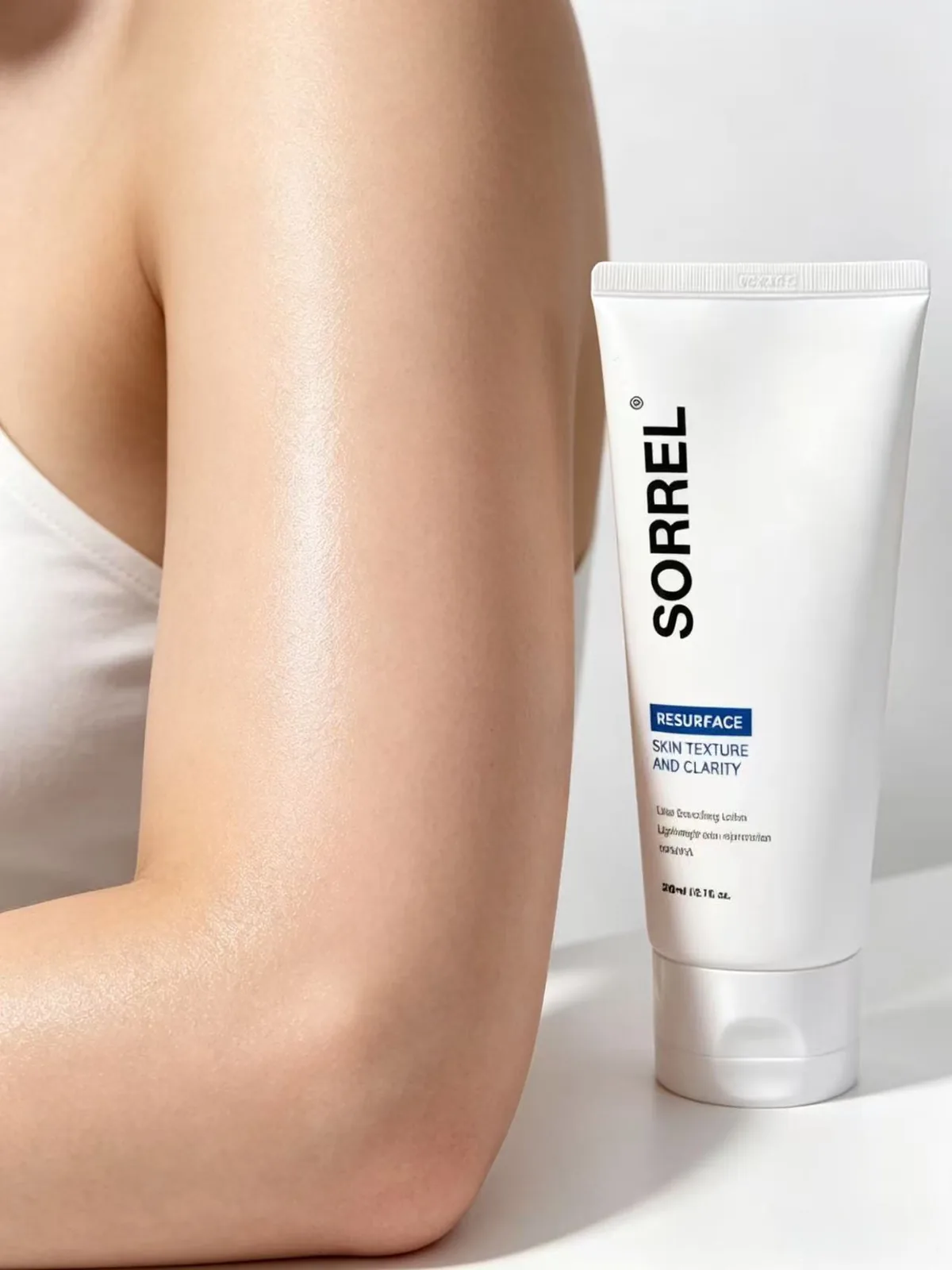 Sorrel lotion beside body skin