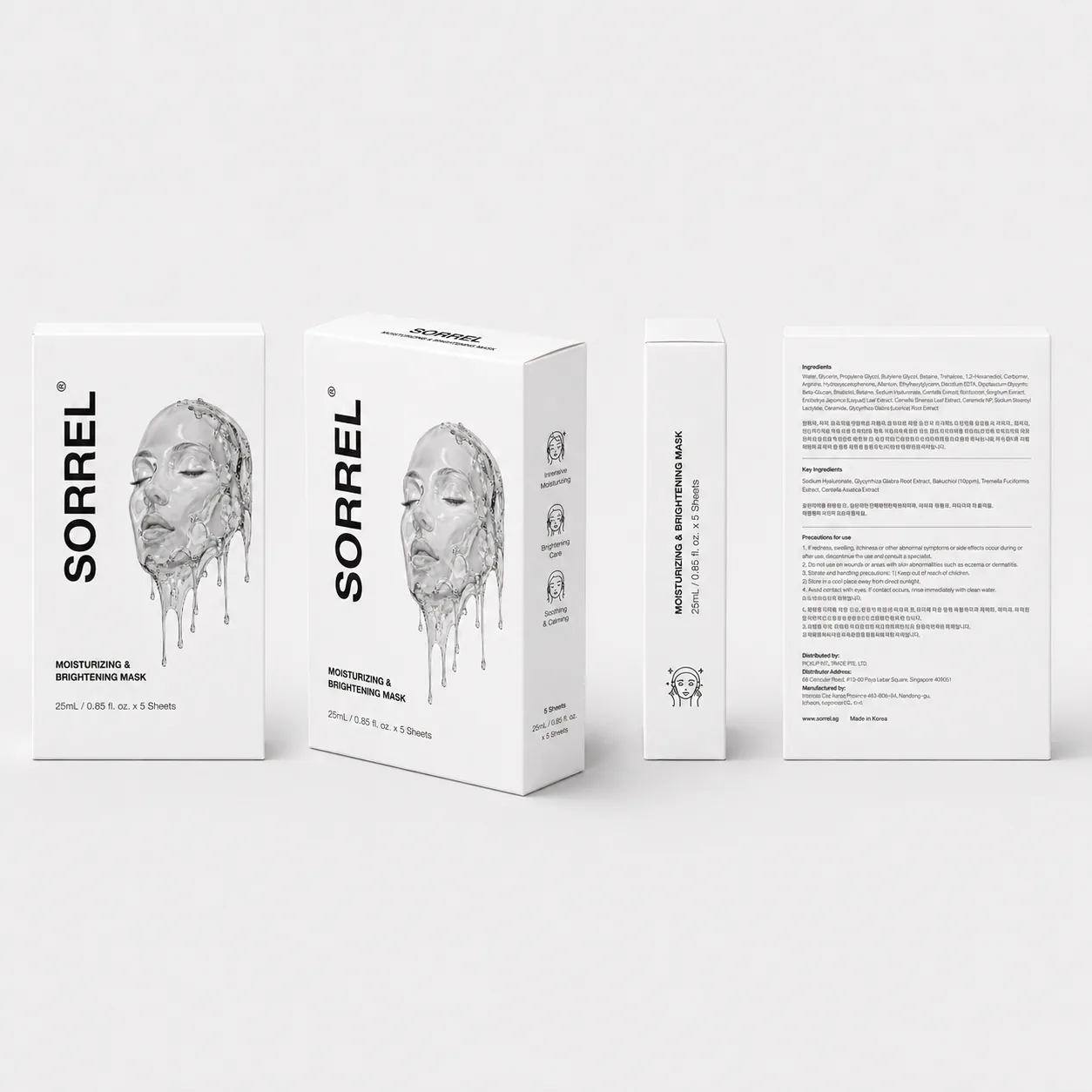 SORREL Moisturizing and Brightening Mask box views
