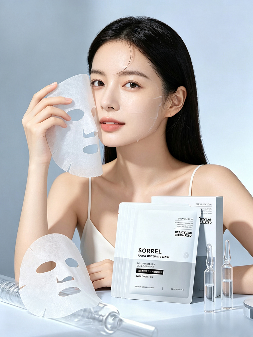 SORREL facial mask application campaign image