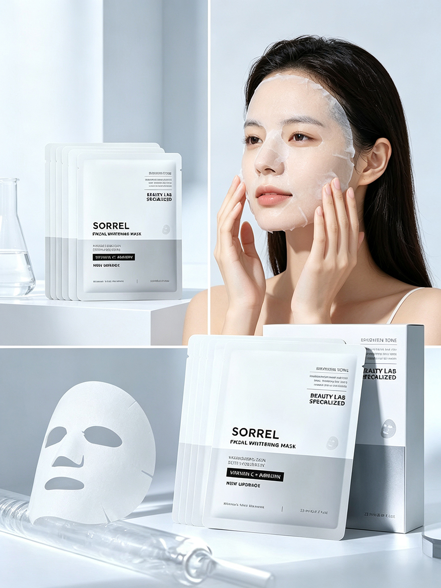 SORREL hydrating facial mask product and model image